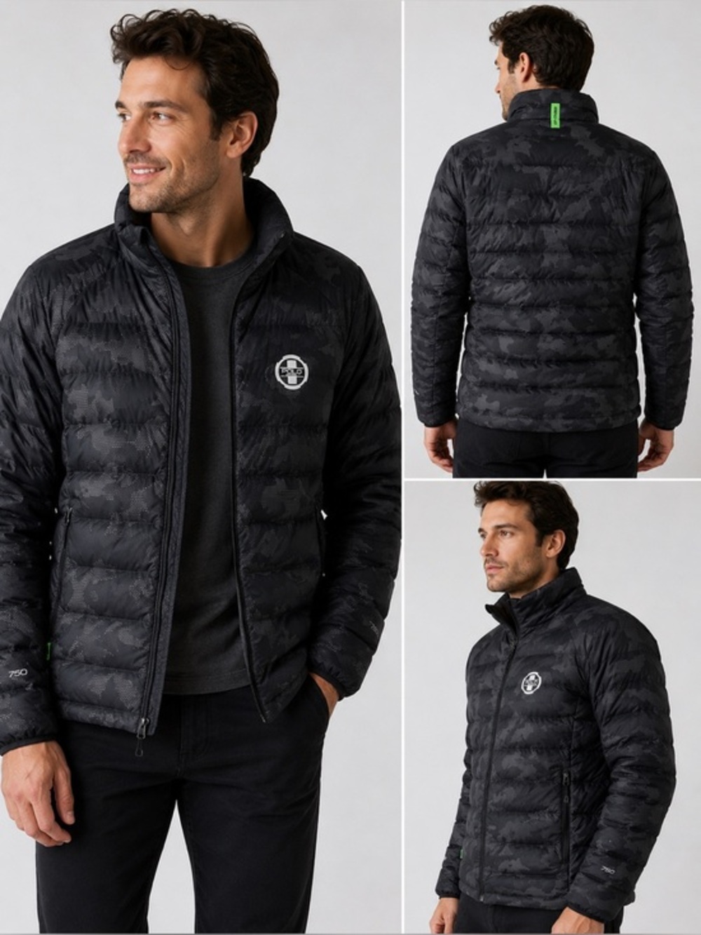 Polo Ralph Lauren Sport 750 Fill Down Jacket Black Camo Puffer Mens XL Warm